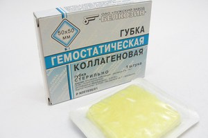 Внешний вид гемостатической губки